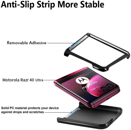 Motorola Razr 40 Ultra Hoesje Carbon Fiber Super Thin Fold Cover Zwart afbeelding 9
