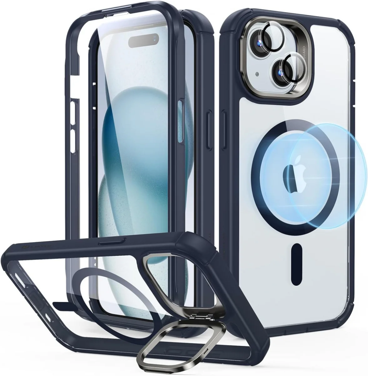 ESR Armor Tough Apple iPhone 15 Hoesje MagSafe Transparant Blauw afbeelding 1