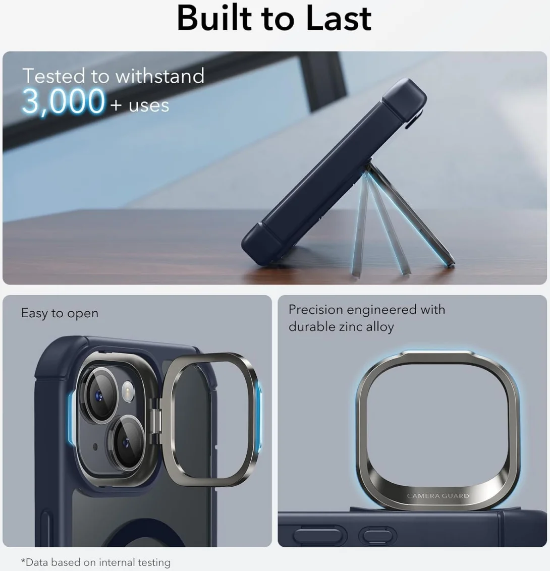 ESR Armor Tough Apple iPhone 15 Hoesje MagSafe Transparant Blauw afbeelding 7