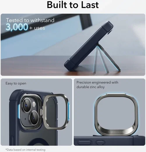 ESR Armor Tough Apple iPhone 15 Hoesje MagSafe Transparant Blauw afbeelding 7