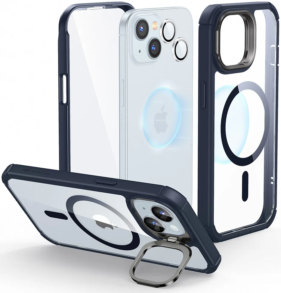 ESR Armor Tough Apple iPhone 15 Hoesje MagSafe Transparant Blauw afbeelding 9