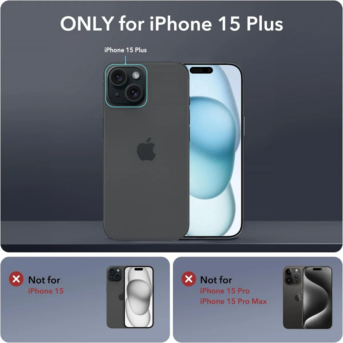 ESR Armor Tough Apple iPhone 15 Plus Hoesje MagSafe Transparant Zwart afbeelding 8