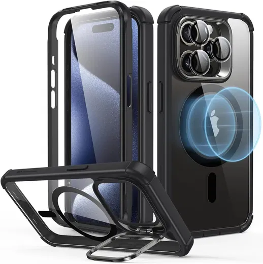 ESR Armor Tough iPhone 15 Pro Hoesje MagSafe Transparant Zwart afbeelding 1