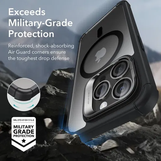 ESR Armor Tough iPhone 15 Pro Hoesje MagSafe Transparant Zwart afbeelding 3
