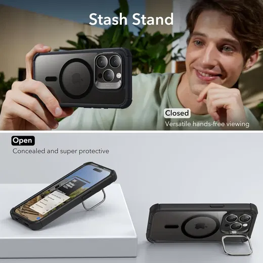 ESR Armor Tough iPhone 15 Pro Hoesje MagSafe Transparant Zwart afbeelding 5