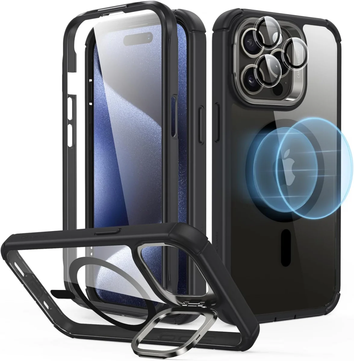 ESR Armor Tough iPhone 15 Pro Max Hoesje MagSafe Transparant Zwart afbeelding 1