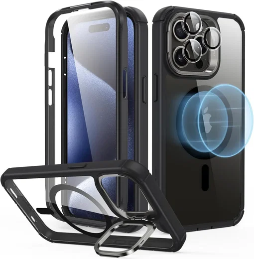 ESR Armor Tough iPhone 15 Pro Max Hoesje MagSafe Transparant Zwart afbeelding 1