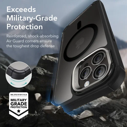 ESR Armor Tough iPhone 15 Pro Max Hoesje MagSafe Transparant Zwart afbeelding 3