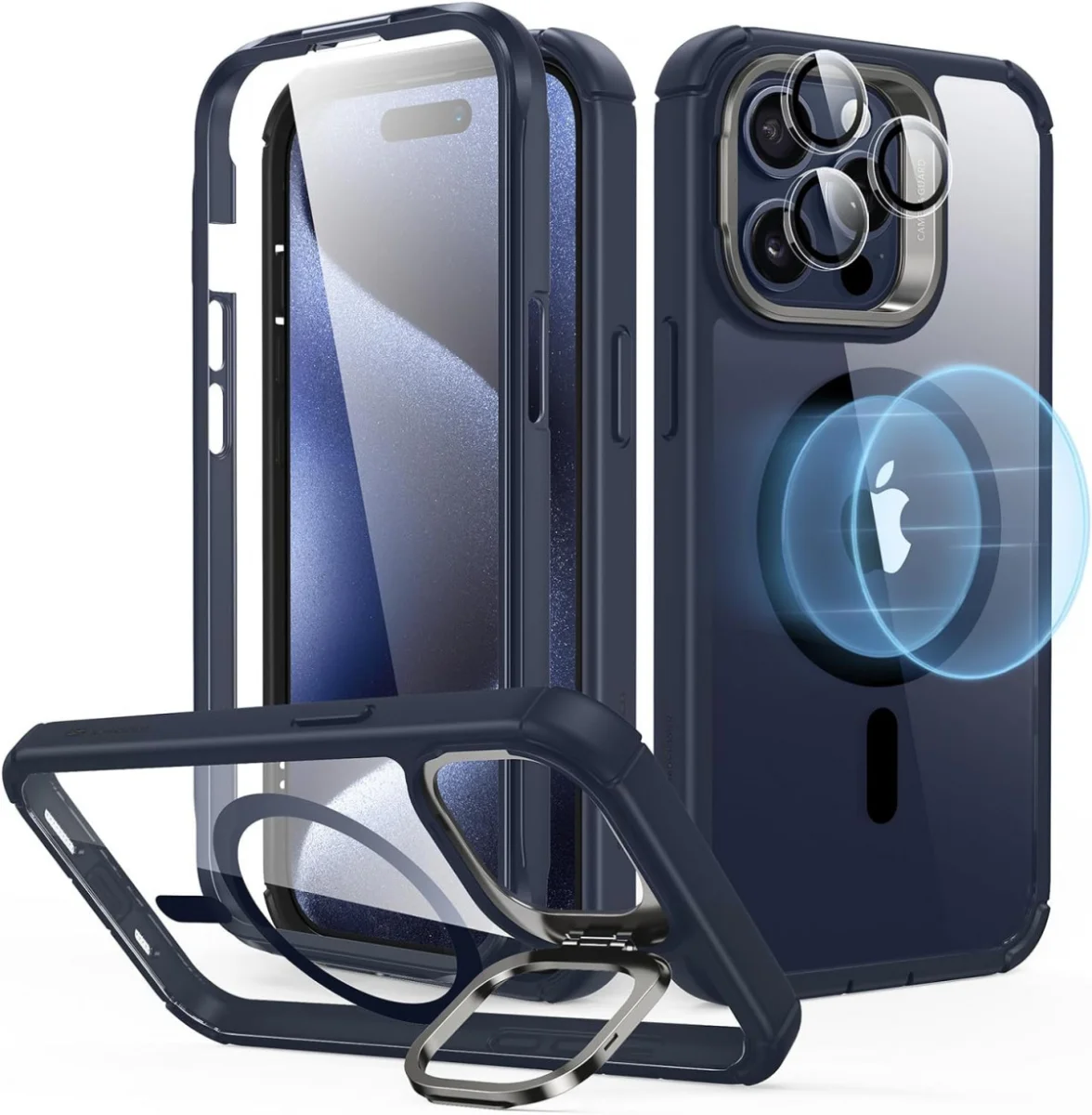 ESR Armor Tough iPhone 15 Pro Max Hoesje MagSafe Transparant Blauw afbeelding 1