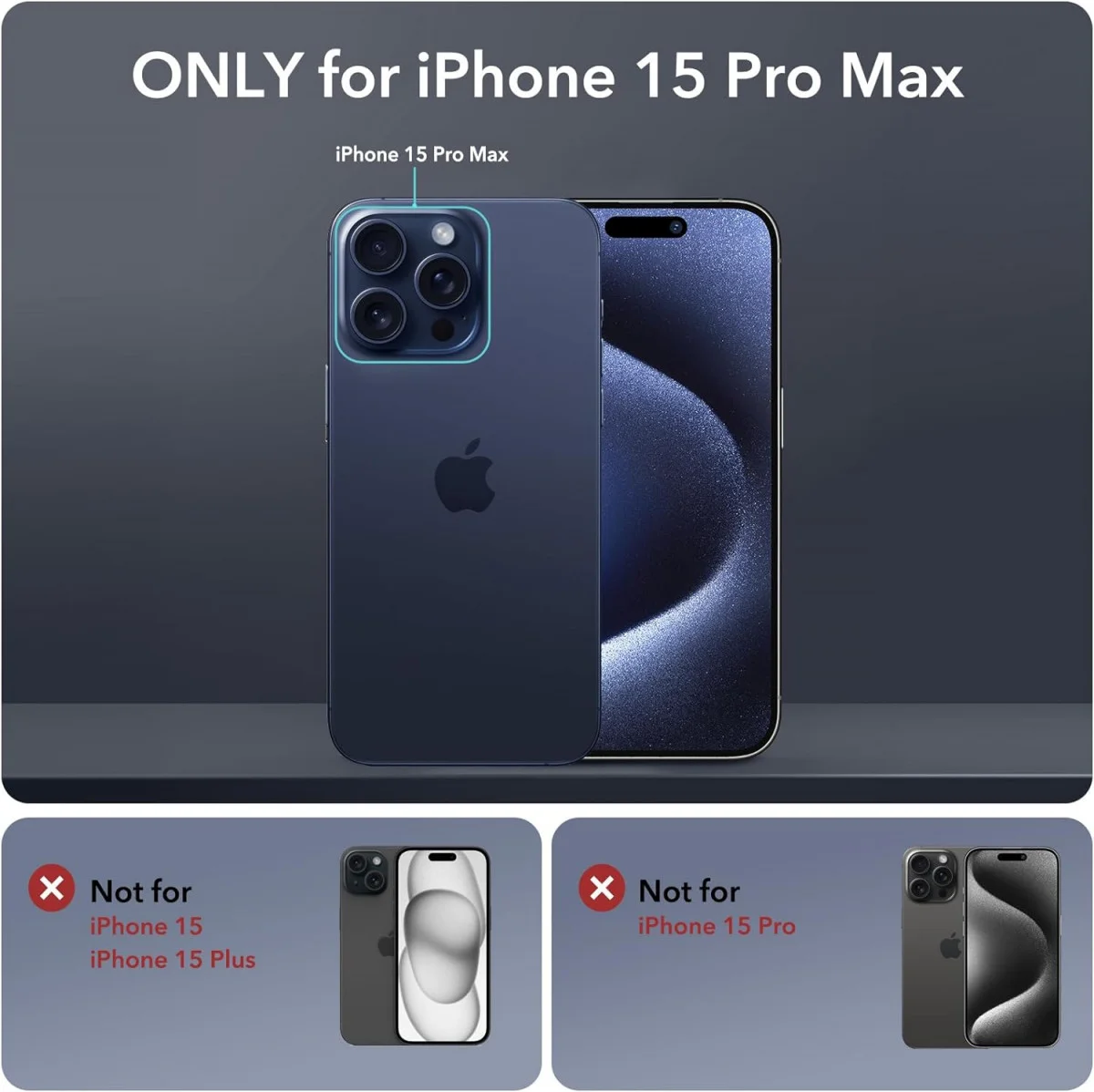 ESR Armor Tough iPhone 15 Pro Max Hoesje MagSafe Transparant Blauw afbeelding 8
