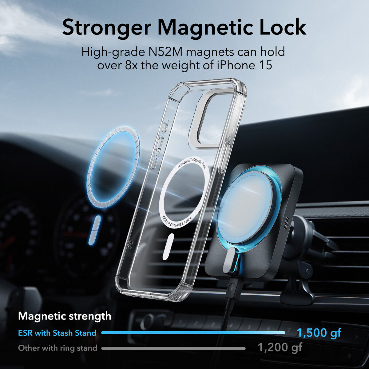 ESR Armor Tough iPhone 15 Pro Max Hoesje MagSafe Transparant afbeelding 4