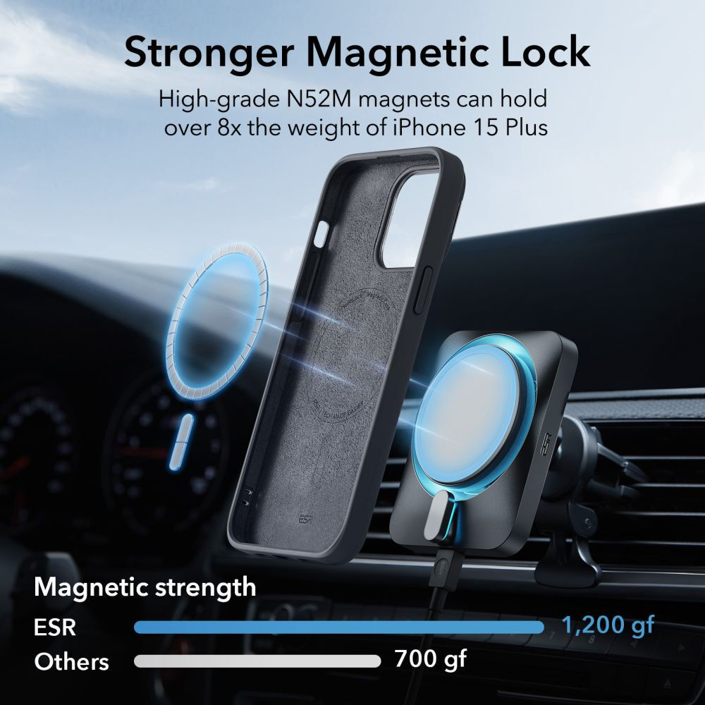 ESR Cloud Kickstand Apple iPhone 15 Plus Hoesje MagSafe Zwart afbeelding 3