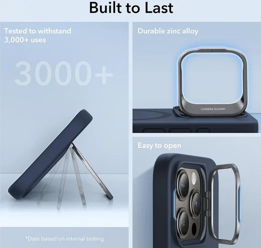 ESR Cloud Soft HaloLock Stand Apple iPhone 15 Pro Hoesje MagSafe Blauw afbeelding 8