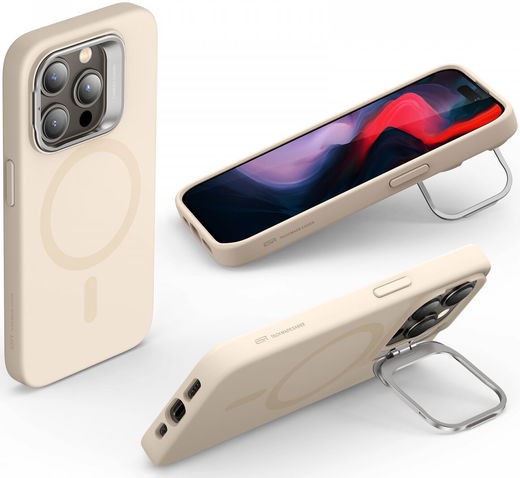 ESR Cloud Kickstand Apple iPhone 15 Pro Hoesje MagSafe Beige afbeelding 2