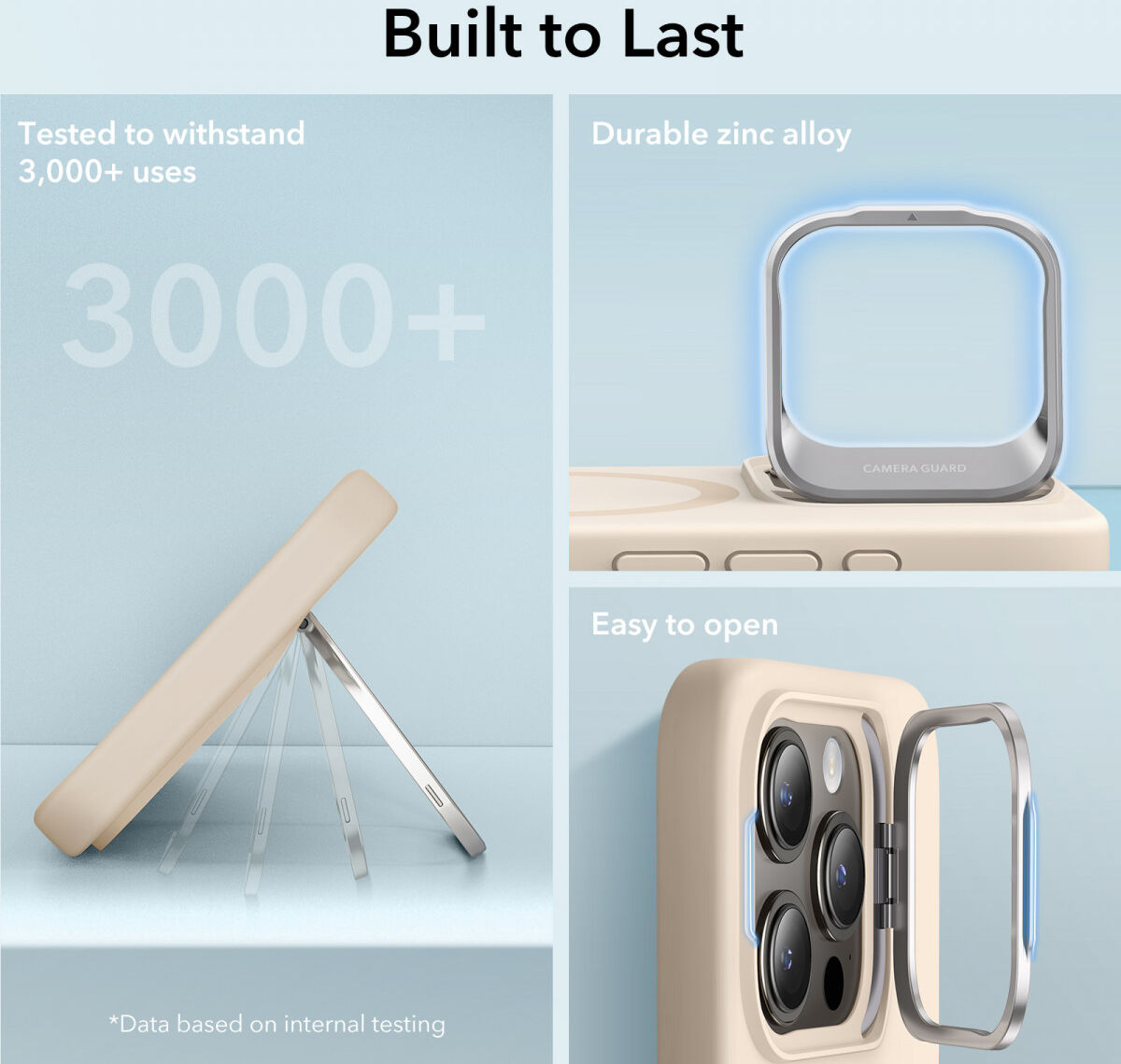 ESR Cloud Kickstand Apple iPhone 15 Pro Hoesje MagSafe Beige afbeelding 8