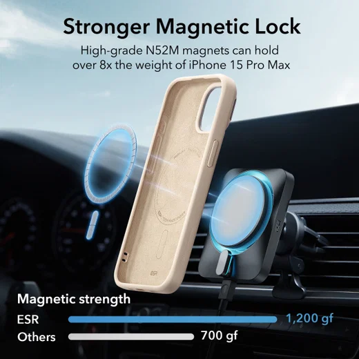 ESR Cloud Kickstand Apple iPhone 15 Pro Max Hoesje MagSafe Beige afbeelding 3