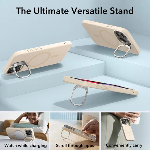 ESR Cloud Kickstand Apple iPhone 15 Pro Max Hoesje MagSafe Beige afbeelding 6