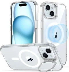 ESR Classic Hybrid MagSafe iPhone 15 Plus Hoesje met Stand Transparant afbeelding