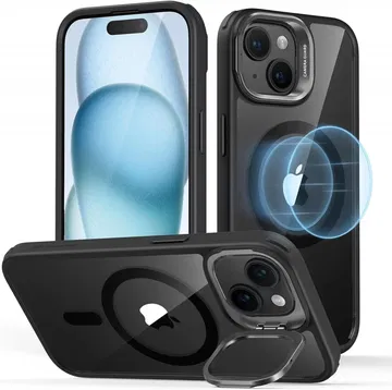 ESR Classic Hybrid MagSafe iPhone 15 Plus Hoesje met Stand Clear Zwart