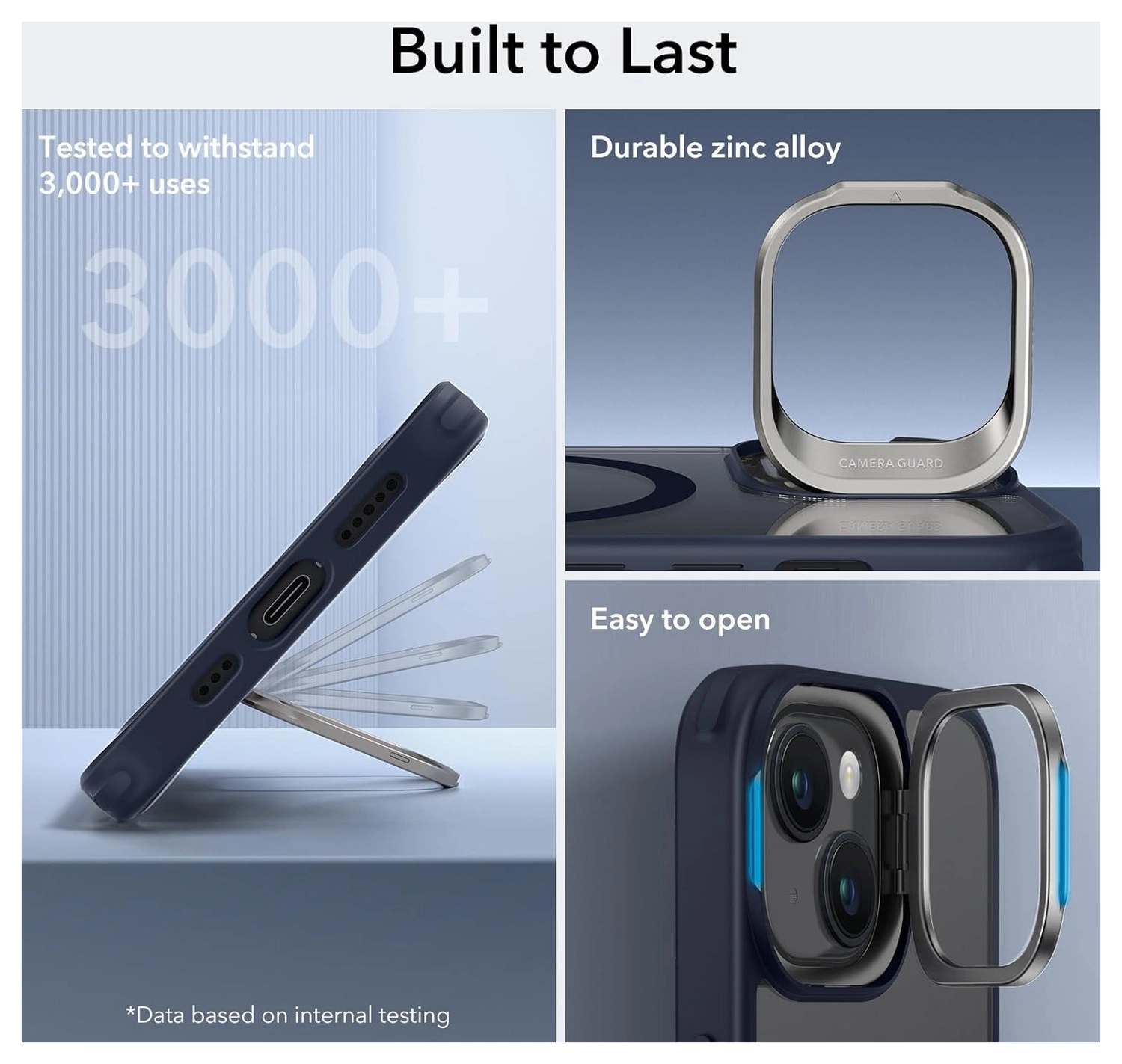 ESR Classic Kickstand Apple iPhone 15 Plus Hoesje MagSafe Clear Blauw afbeelding 7