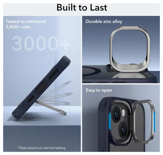 ESR Classic Kickstand Apple iPhone 15 Plus Hoesje MagSafe Clear Blauw afbeelding 7