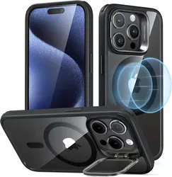 ESR Classic Hybrid MagSafe iPhone 15 Pro Hoesje met Stand Clear Black afbeelding