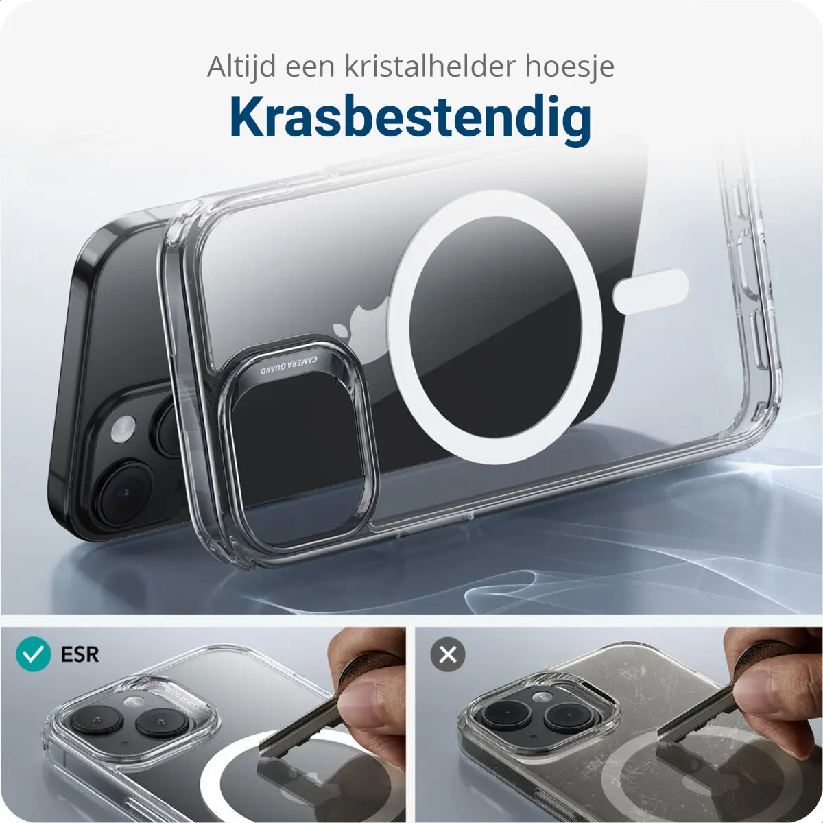 ESR Classic Hybrid Apple iPhone 15 Hoesje MagSafe Transparant afbeelding 5
