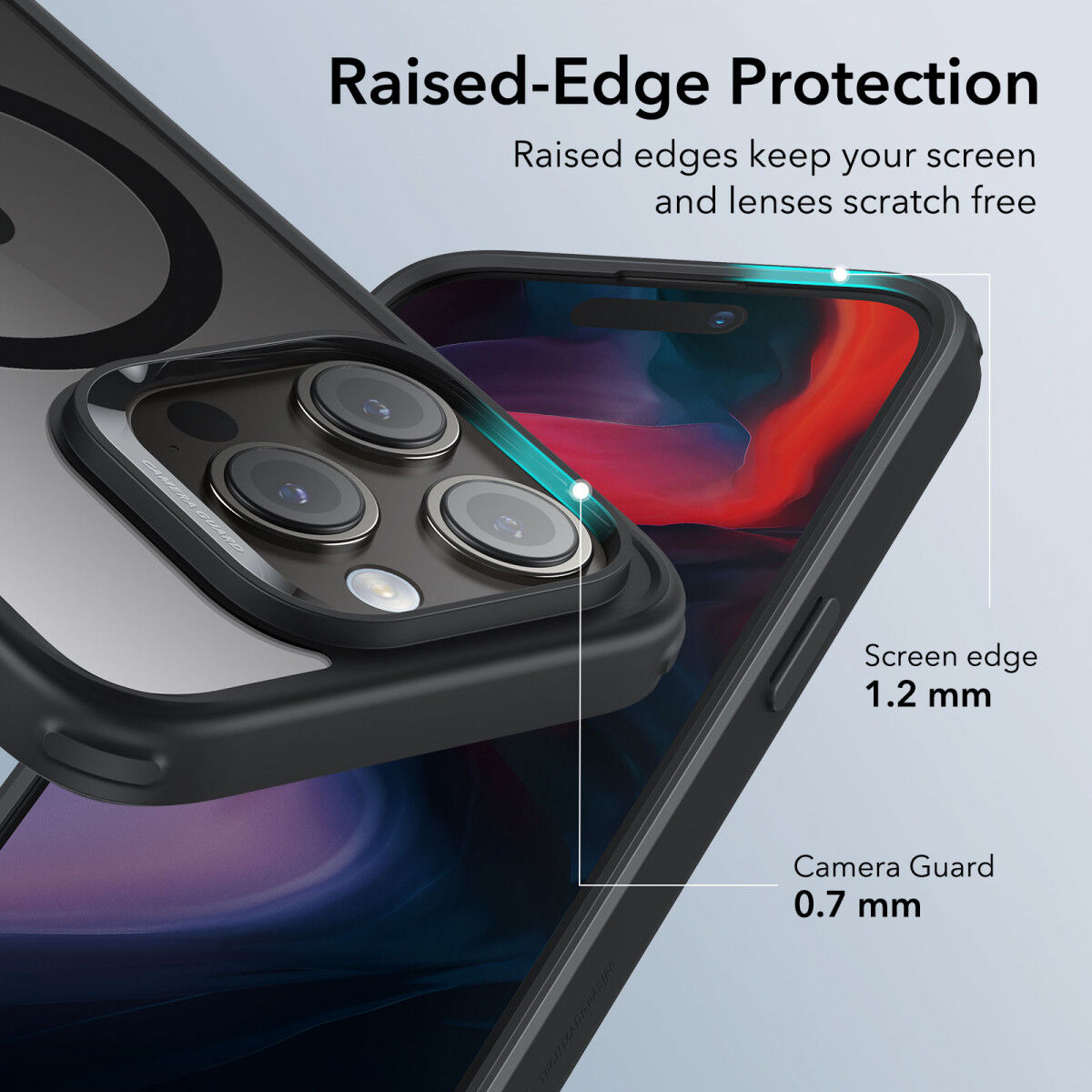 ESR Classic Hybrid iPhone 15 Pro Hoesje MagSafe Transparant Zwart afbeelding 8