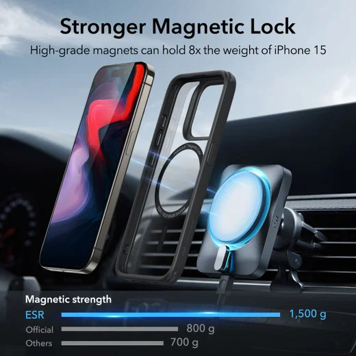 ESR Classic Hybrid iPhone 15 Pro Hoesje MagSafe Zwart afbeelding 6