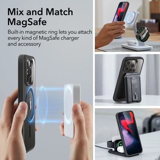 ESR Classic Hybrid iPhone 15 Pro Max Hoesje MagSafe Transparant Zwart afbeelding 2
