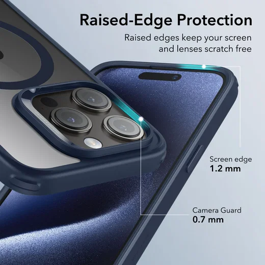 ESR Classic Hybrid iPhone 15 Pro Max Hoesje MagSafe Transparant Blauw afbeelding 7