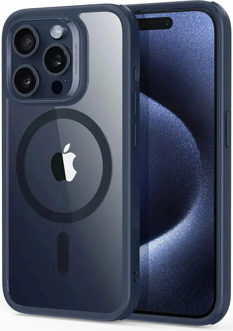 ESR Air Armor HaloLock iPhone 15 Pro Hoesje Back Cover Clear Blauw afbeelding 1