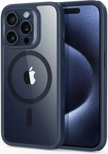 ESR Air Armor HaloLock iPhone 15 Pro Hoesje Back Cover Clear Blauw afbeelding 1