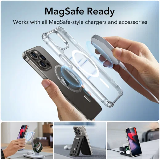 ESR Air Armor HaloLock iPhone 15 Pro Max Hoesje MagSafe Transparant afbeelding 3