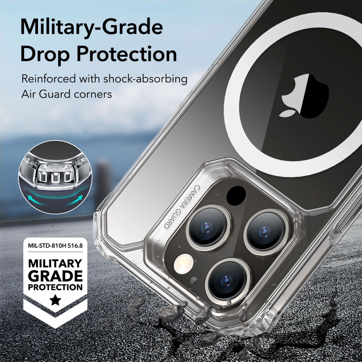 ESR Air Armor HaloLock iPhone 15 Pro Max Hoesje MagSafe Transparant afbeelding 4