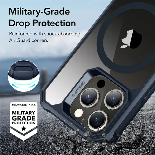 ESR Air Armor HaloLock iPhone 15 Pro Max Hoesje MagSafe Blauw afbeelding 3