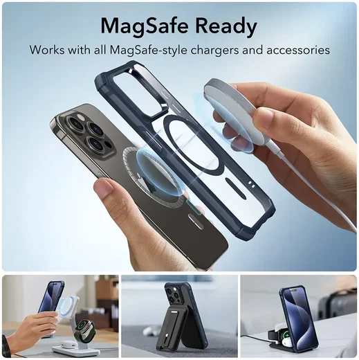 ESR Air Armor HaloLock iPhone 15 Pro Max Hoesje MagSafe Blauw afbeelding 5