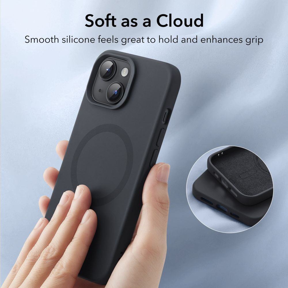 ESR Cloud Soft HaloLock Apple iPhone 15 Hoesje MagSafe Zwart afbeelding 5