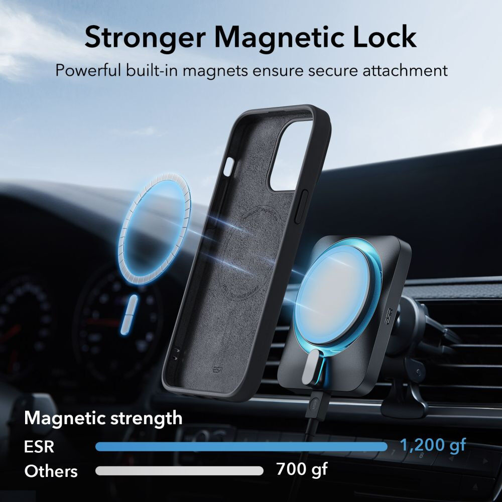 ESR Cloud Soft HaloLock Apple iPhone 15 Plus Hoesje MagSafe Zwart afbeelding 2