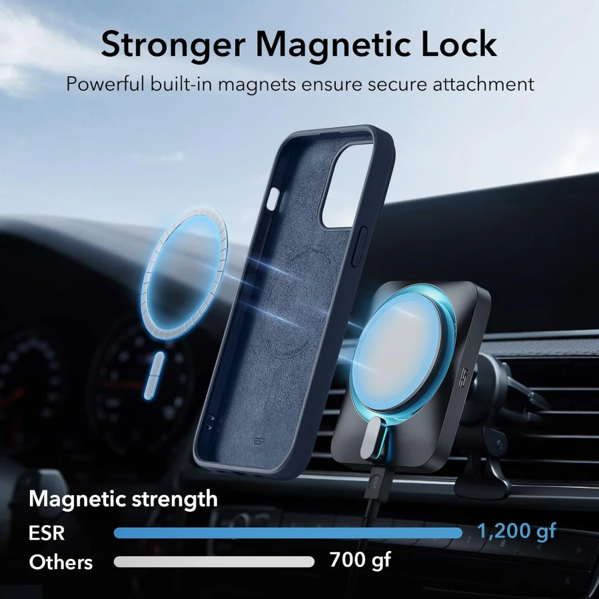 ESR Cloud Soft HaloLock Apple iPhone 15 Plus Hoesje MagSafe Blauw afbeelding 5