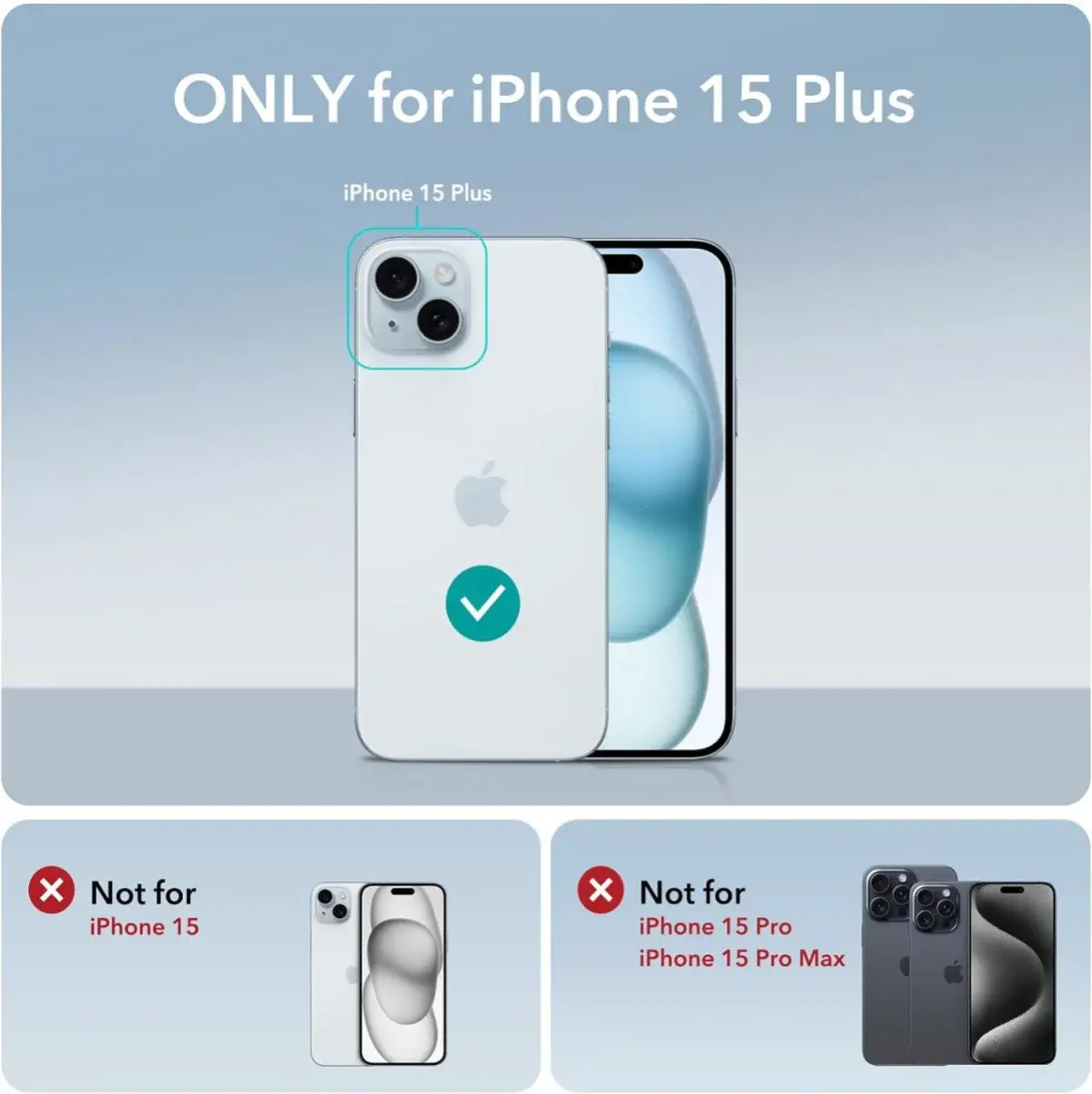 ESR Cloud Soft HaloLock Apple iPhone 15 Plus Hoesje MagSafe Blauw afbeelding 7