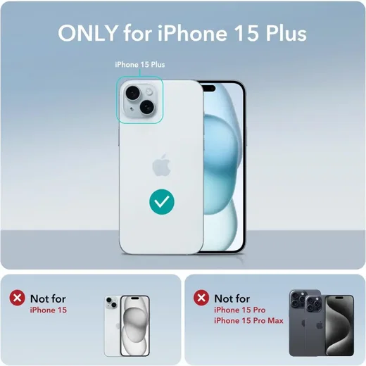 ESR Cloud Soft HaloLock Apple iPhone 15 Plus Hoesje MagSafe Blauw afbeelding 7