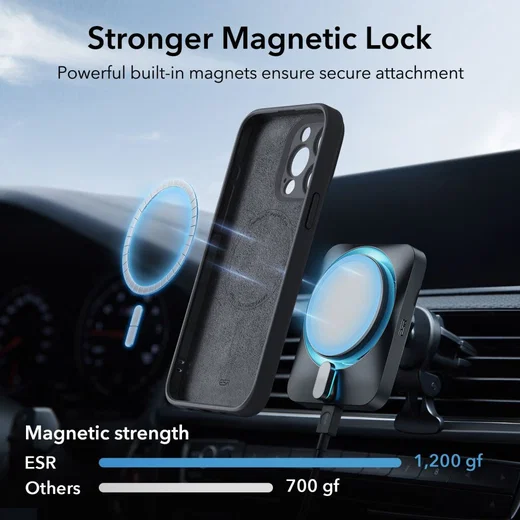ESR Cloud Soft HaloLock Apple iPhone 15 Pro Hoesje MagSafe Zwart afbeelding 5