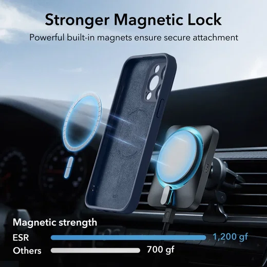 ESR Cloud Soft HaloLock Apple iPhone 15 Pro Max Hoesje MagSafe Blauw afbeelding 5