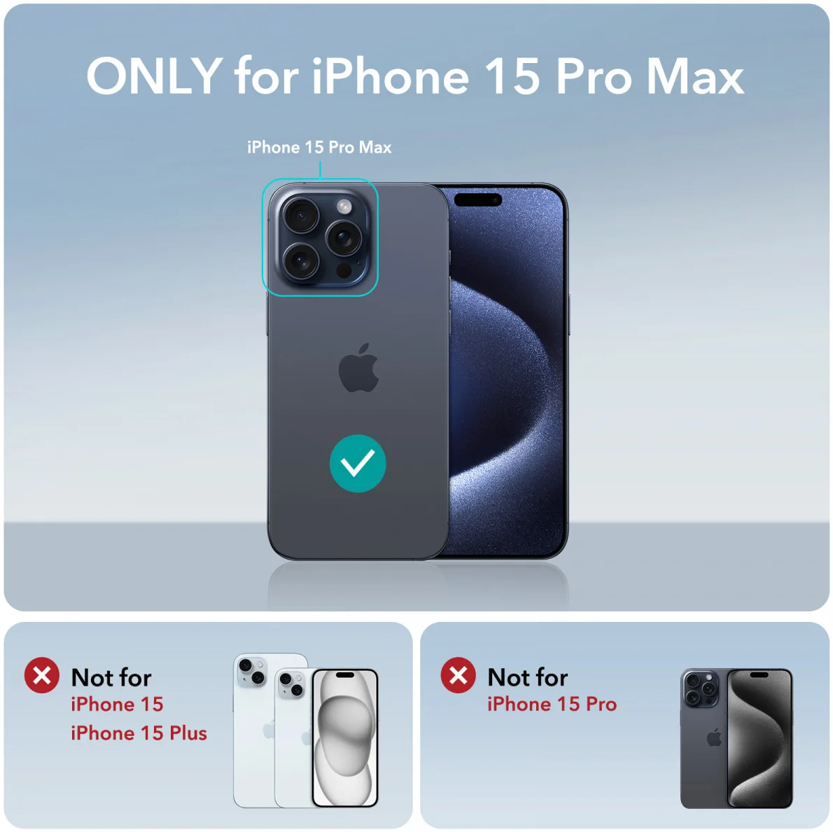 ESR Cloud Soft HaloLock Apple iPhone 15 Pro Max Hoesje MagSafe Blauw afbeelding 7