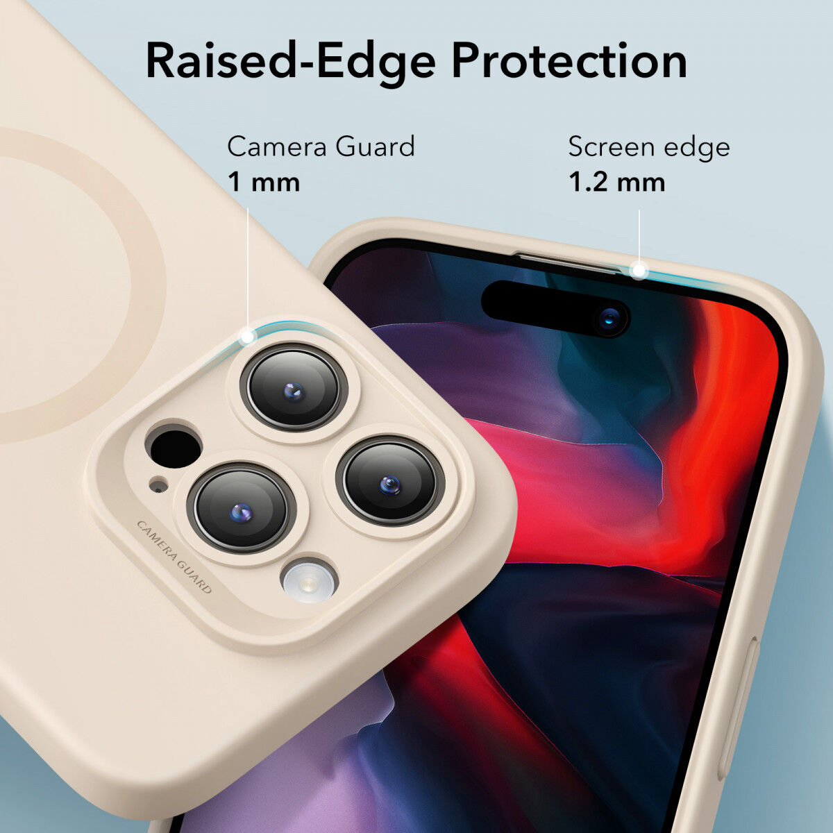 ESR Cloud Soft HaloLock Apple iPhone 15 Pro Max Hoesje MagSafe Beige afbeelding 6