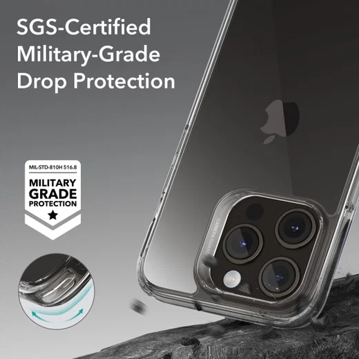 ESR Ice Shield iPhone 15 Pro Max Hoesje Tempered Glass Transparant afbeelding 3