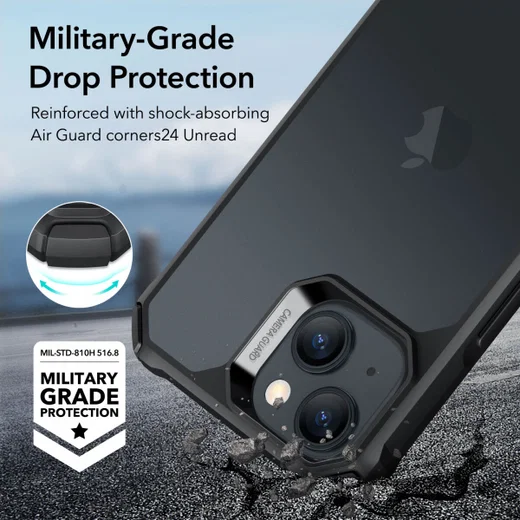 ESR Air Armor Apple iPhone 15 Hoesje Back Cover Zwart afbeelding 3