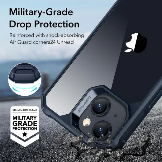 ESR Air Armor Apple iPhone 15 Hoesje Back Cover Transparant Blauw afbeelding 2