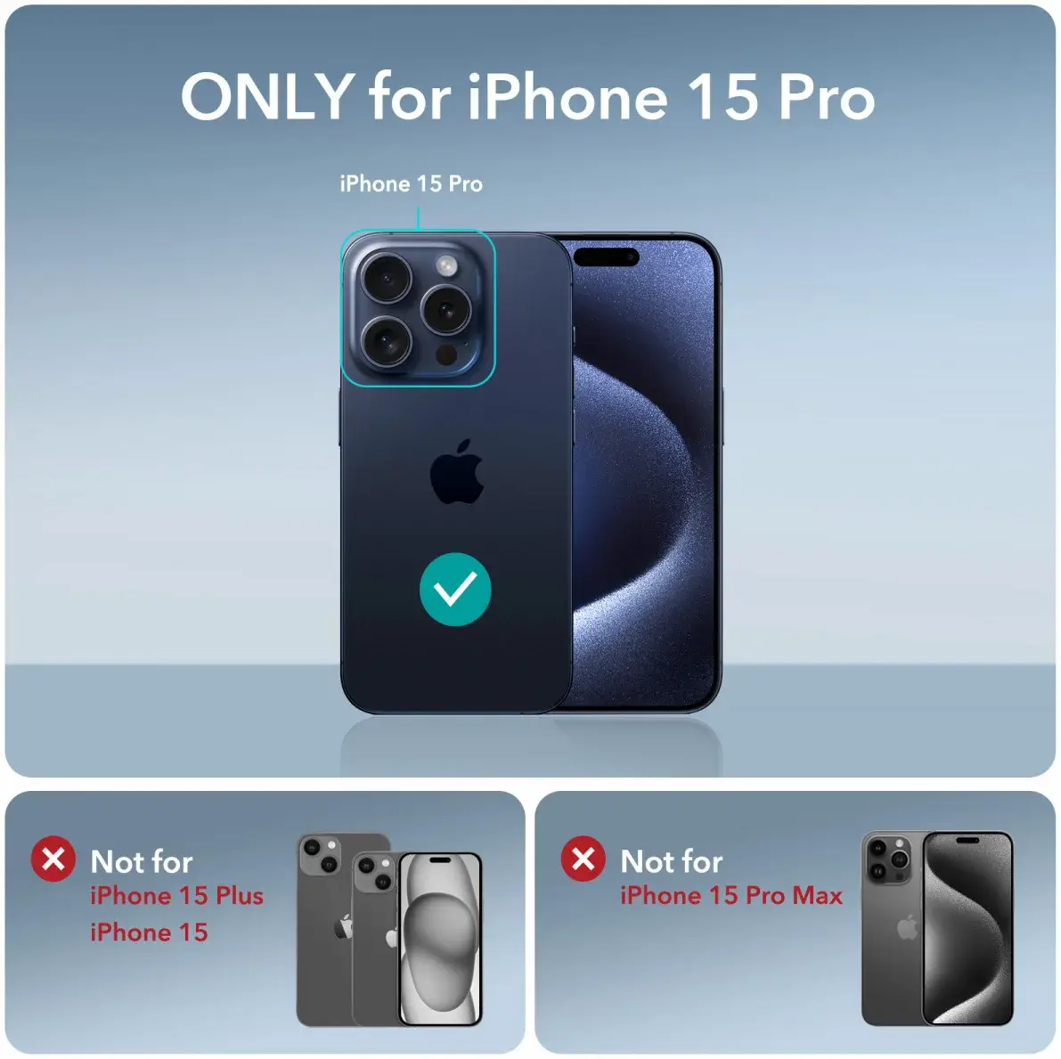ESR Air Armor Apple iPhone 15 Pro Hoesje Back Cover Transparant Blauw afbeelding 7